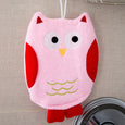 Owl Bath Mitt / Scrubber, minination, Piggy Button 