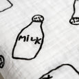 Newborn Baby Swaddle Blanket MILK print / Ultra Soft, 100% Cotton Muslin Receiving Blanket, minination, minination