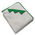 Hooded Bath Towels with Green Dino Spikes for Babies, Toddlers, Kids, minination, Piggy Button