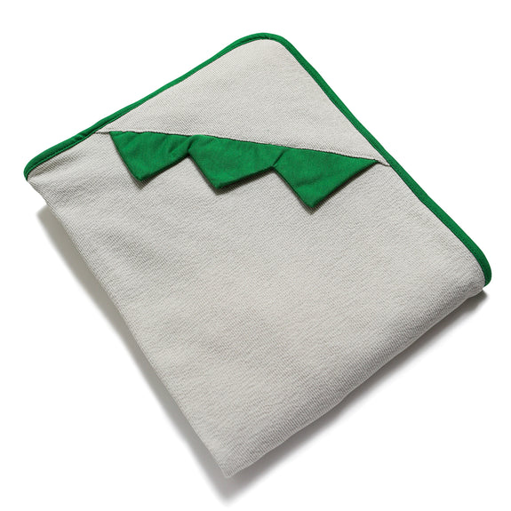 Hooded Bath Towels with Green Dino Spikes for Babies, Toddlers, Kids, minination, Piggy Button