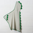 Hooded Bath Towels with Green Dino Spikes for Babies, Toddlers, Kids, minination, Piggy Button