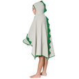 Hooded Bath Towels with Green Dino Spikes for Babies, Toddlers, Kids, minination, Piggy Button