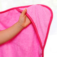 Kids Hooded Bath Beach Towel with Pink Dino Spikes 100% Cotton Terry Cloth Hooded Towel for Girls, minination, Piggy Button 