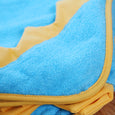 Kids Hooded Bath Beach Towel - Blue with Yellow Dino Spikes 100% Cotton Terry Cloth Hooded Towel for Boys and Girls, minination, Piggy Button
