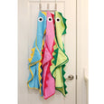 Kids Hooded Bath Beach Towel with Pink Dino Spikes 100% Cotton Terry Cloth Hooded Towel for Girls, minination, Piggy Button