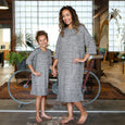 Mommy and Me Loungewear / Matching Sleepwear Dress / Womens Pajama / Charcoal, minination, minination