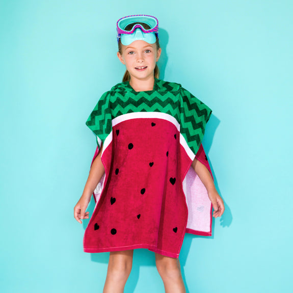 Kids Watermelon Hooded Towel, minination, Piggy Button