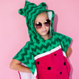 Kids Watermelon Hooded Towel, minination, Piggy Button