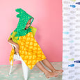 Kids Pineapple Hooded Towel, minination, Piggy Button