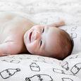 Newborn Baby Swaddle Blanket MILK print / Ultra Soft, 100% Cotton Muslin Receiving Blanket, minination, minination