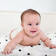 Newborn Baby Swaddle Blanket STAR print / Ultra Soft, 100% Cotton Muslin Receiving Blanket, minination, minination