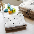 Newborn Baby Swaddle Blanket STAR print / Ultra Soft, 100% Cotton Muslin Receiving Blanket, minination, minination